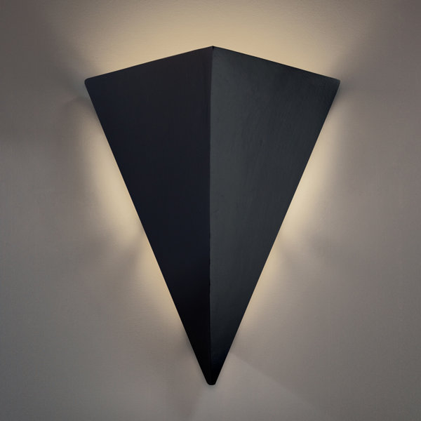 Orren Ellis Ambiance Really Big Triangle Wall Sconce Carbon Matte